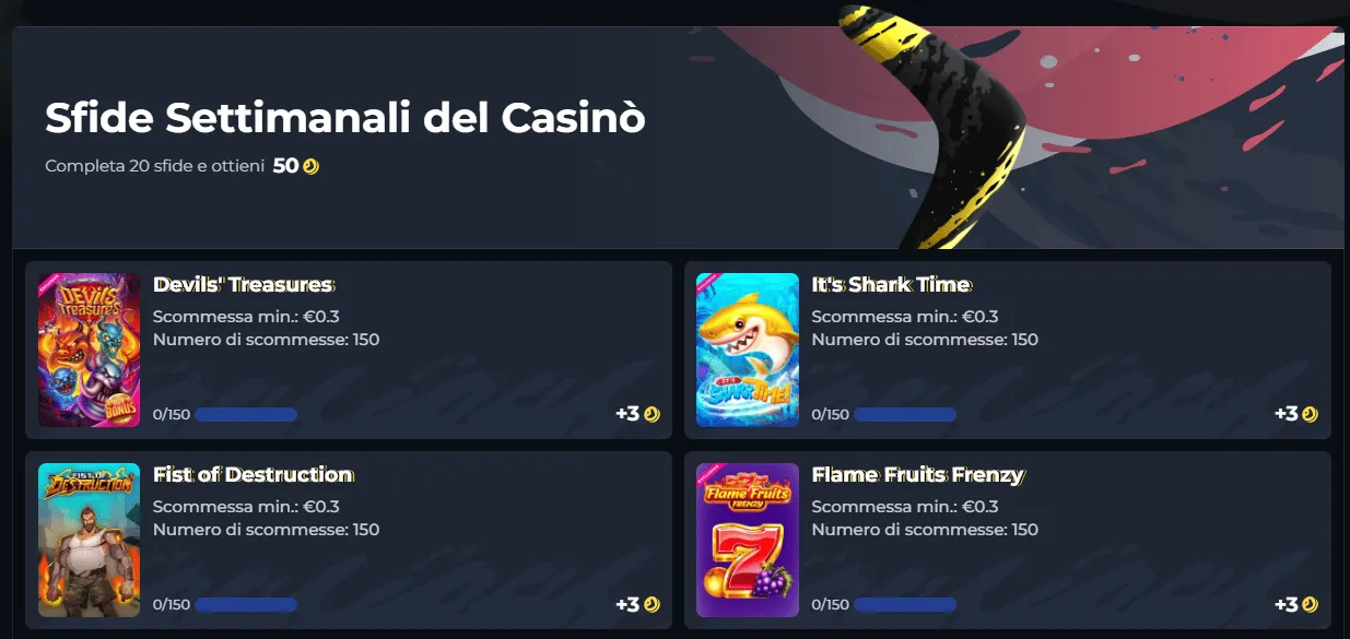 Boomerang Casino Sfide 1